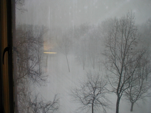 You should be able to see a building in the distance, but it's gone...